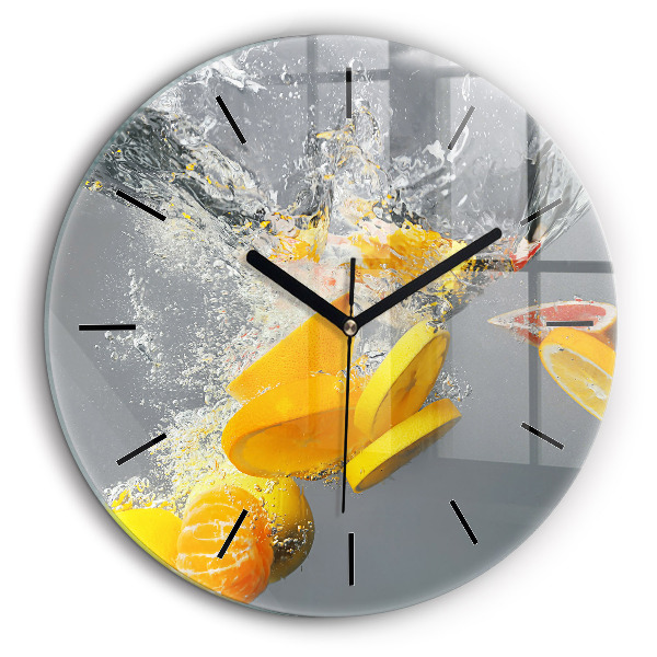 Horloge ronde murale 60 cm Agrumes dans l'eau