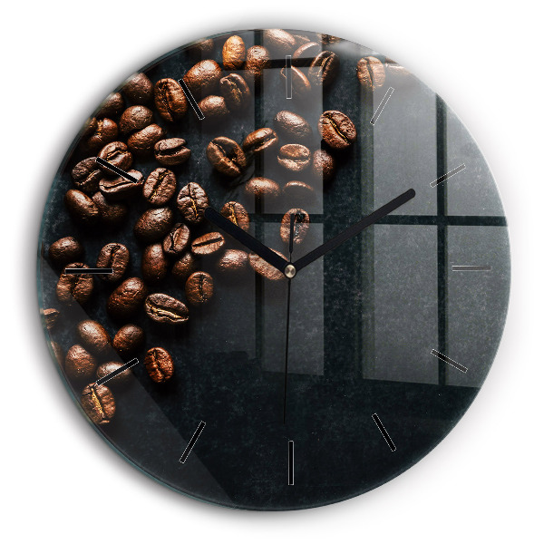 Horloge ronde en verre 60 cm Grains de café