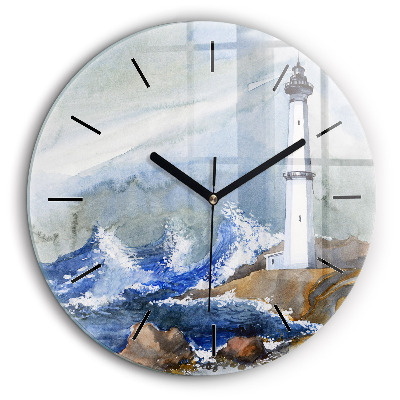 Horloge ronde 60 cm Mer et phare