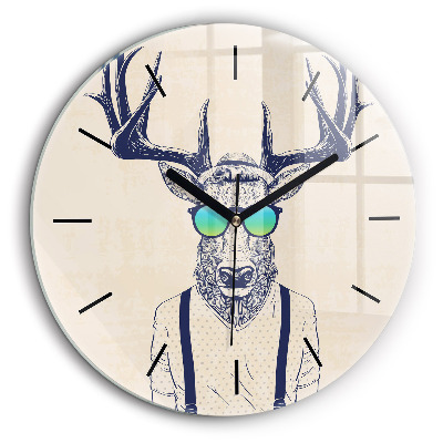 Horloge ronde 60 cm Cerf abstrait