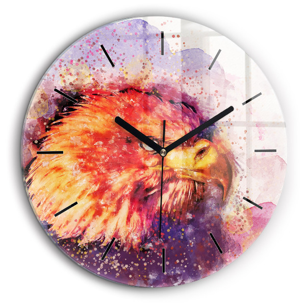 Pendule murale ronde 60 cm Aigle aquarelle
