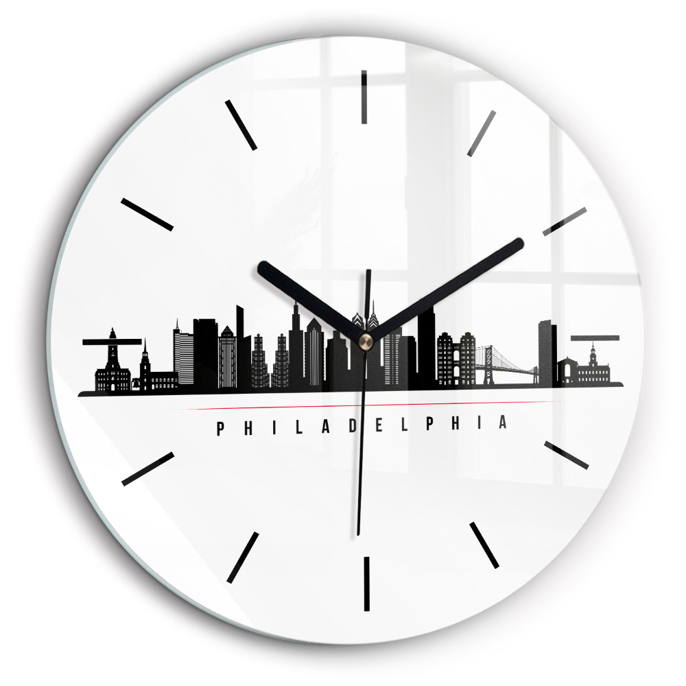 Horloge ronde 60 cm Illustration Philadelphie