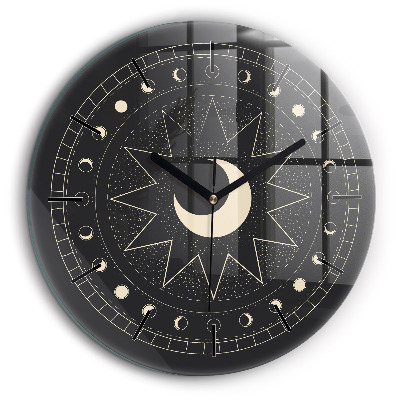 Horloge ronde murale 60 cm Phases de la lune