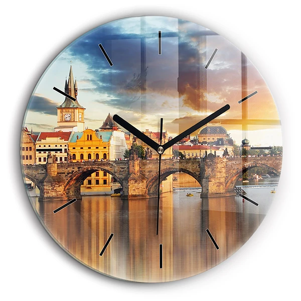 Horloge ronde 60 cm Panorama sur la rivière