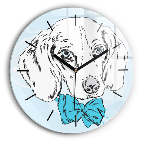 Pendule murale ronde 60 cm Chien chiot