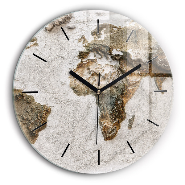Horloge ronde 60 cm Carte du vieux monde