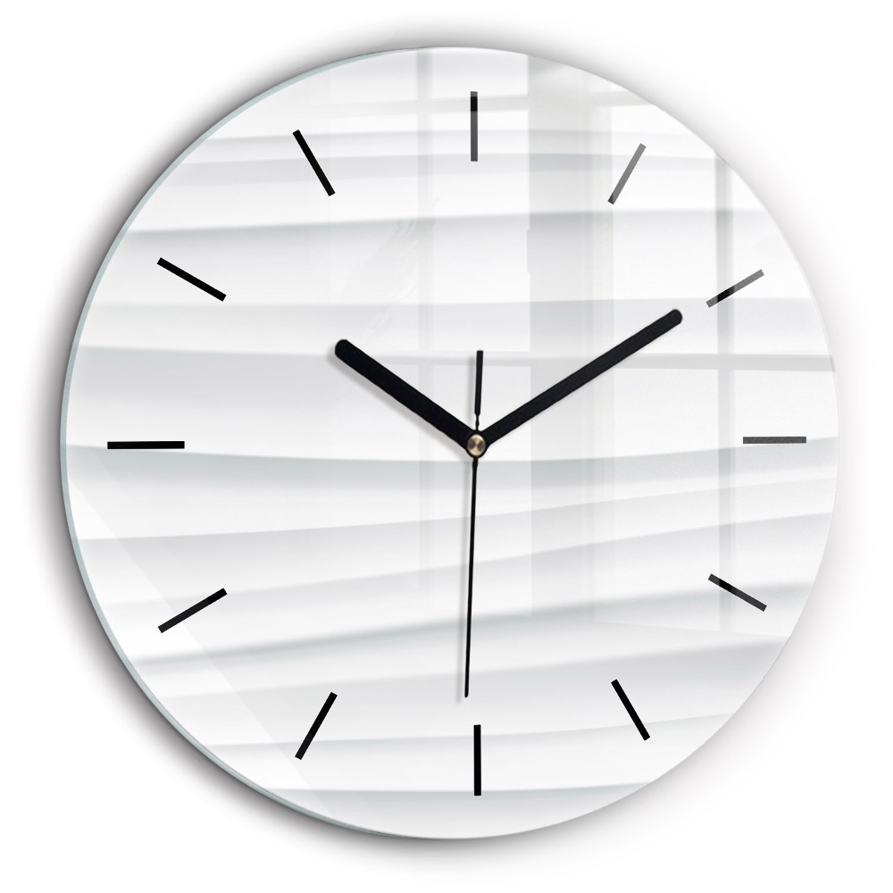 Horloge ronde en verre 60 cm Texture de vagues