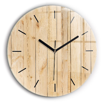 Pendule murale ronde 60 cm Planches de bois
