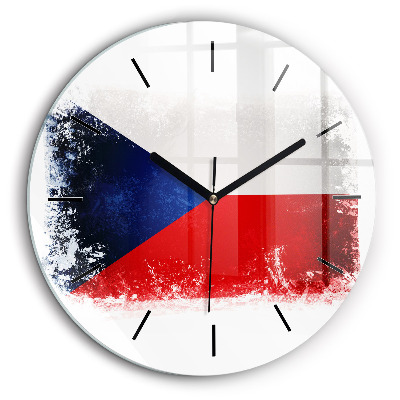 Horloge ronde murale 60 cm Drapeau de la République tchèque