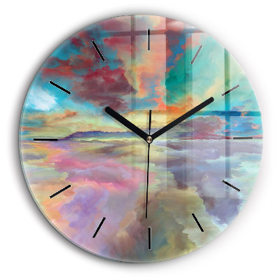 Horloge ronde 60 cm Paysage abstrait