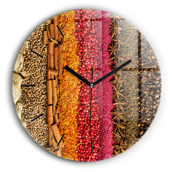 Horloge ronde murale 60 cm Rangées d'épices