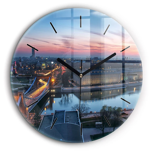 Pendule murale ronde 60 cm Wrocław vue d'un drone
