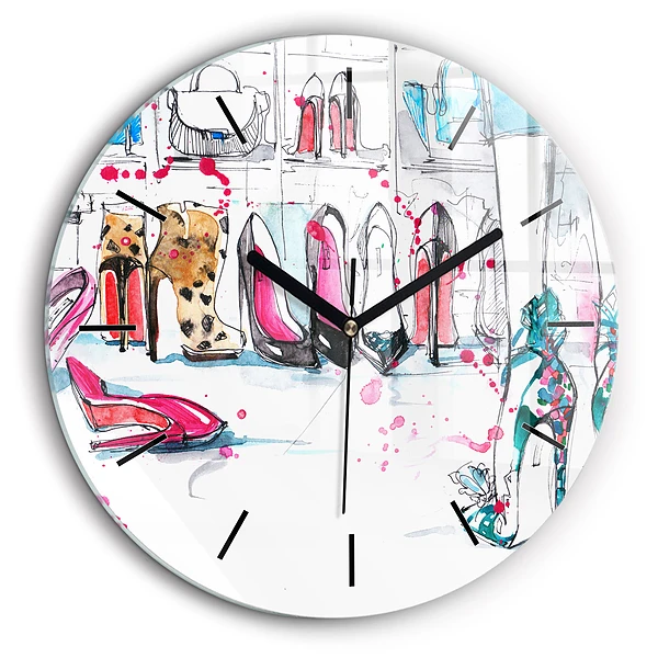 Horloge ronde en verre 60 cm Élément de féminité