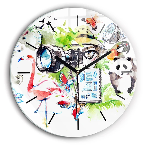 Horloge ronde murale 60 cm Zoologiste