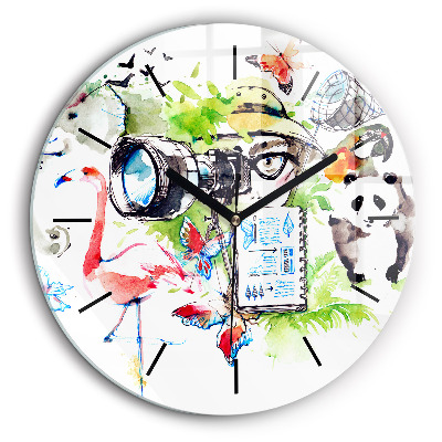 Horloge ronde murale 60 cm Zoologiste