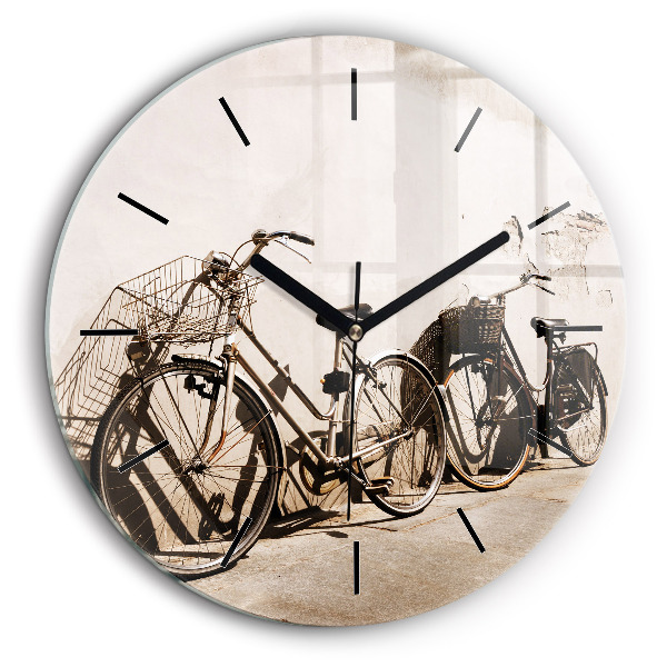 Horloge ronde en verre 60 cm Vélo italien