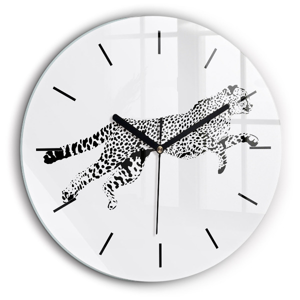 Horloge ronde 60 cm Silhouette de panthère