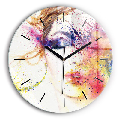 Horloge ronde murale 60 cm Portrait d'une femme mystérieuse
