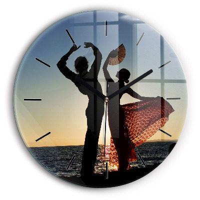 Pendule murale ronde 60 cm Danse espagnole en mer