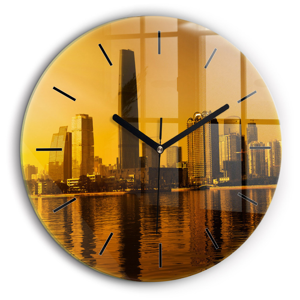 Horloge ronde en verre 60 cm Rivière Zhujiang