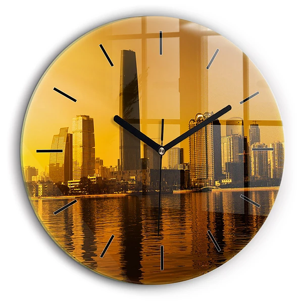 Horloge ronde en verre 60 cm Rivière Zhujiang