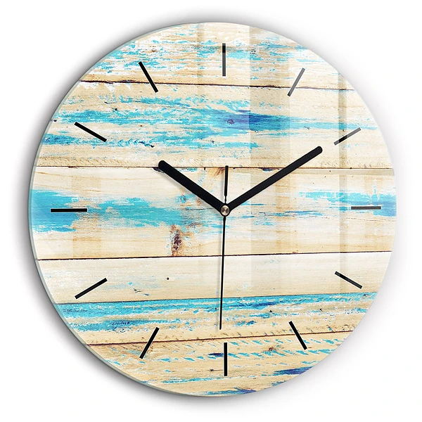 Horloge ronde 60 cm Bois rayé