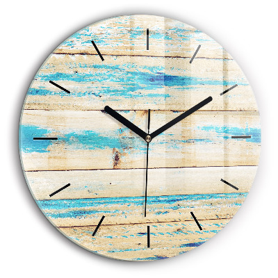 Horloge ronde 60 cm Bois rayé