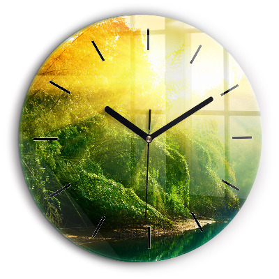 Horloge ronde en verre 60 cm Nature paisible