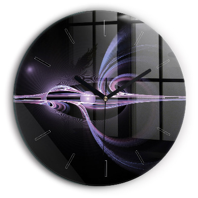 Horloge ronde murale 60 cm Abstraction violette