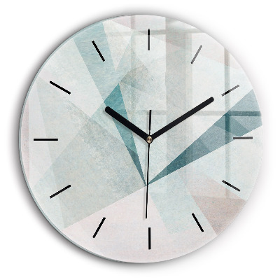 Horloge ronde en verre 60 cm Texture abstraite de triangles