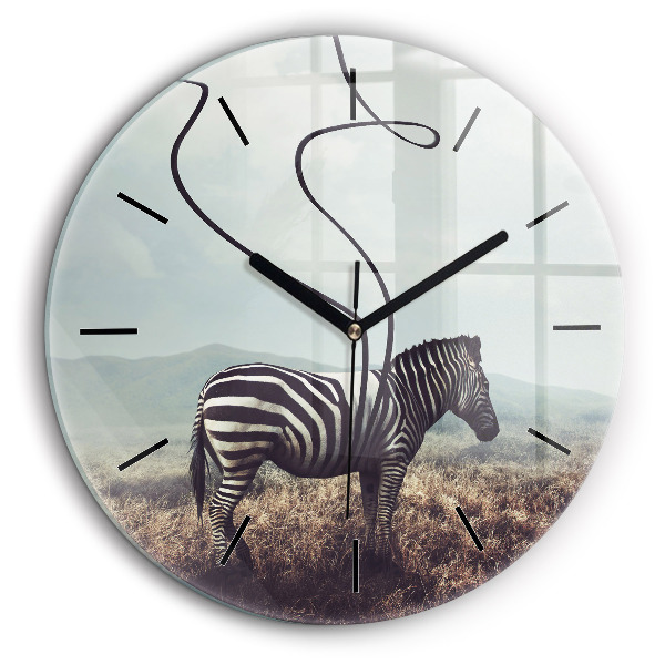 Horloge ronde 60 cm Zèbre - Abstraction