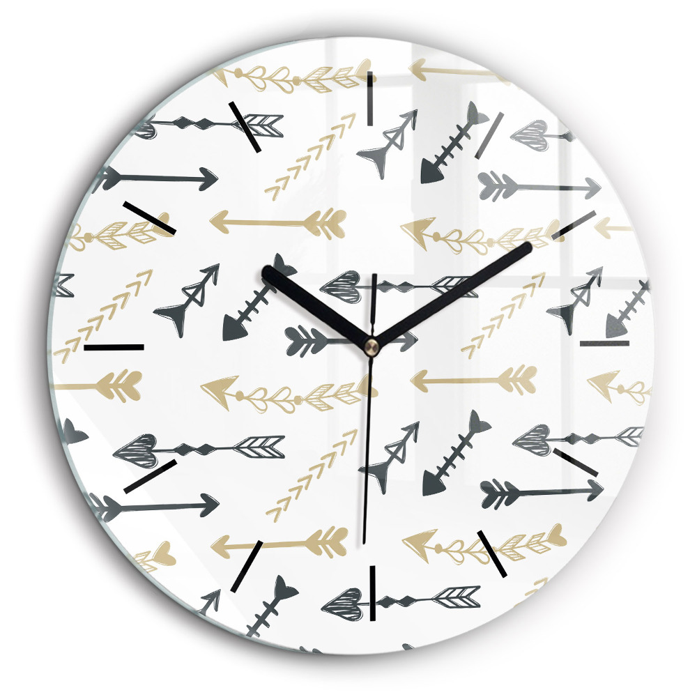 Horloge ronde en verre 60 cm Motif géométrique de hipster