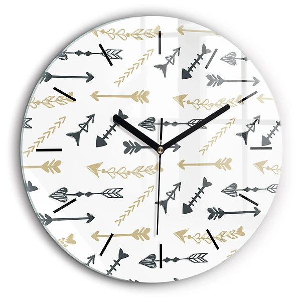 Horloge ronde en verre 60 cm Motif géométrique de hipster