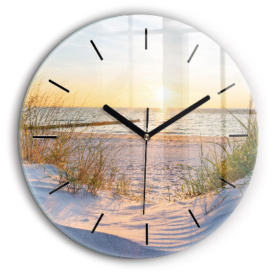 Pendule murale ronde 60 cm Coucher de soleil sur la mer