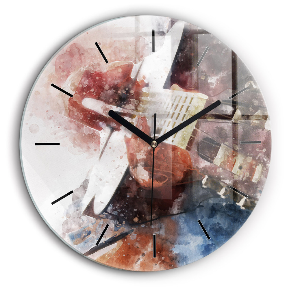 Pendule murale ronde 60 cm Visualisation de la guitare