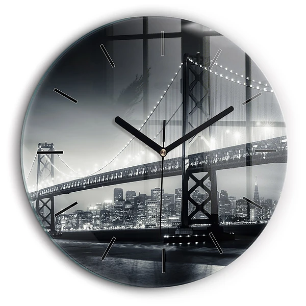Horloge ronde murale 60 cm Pont de nuit à San Francisco