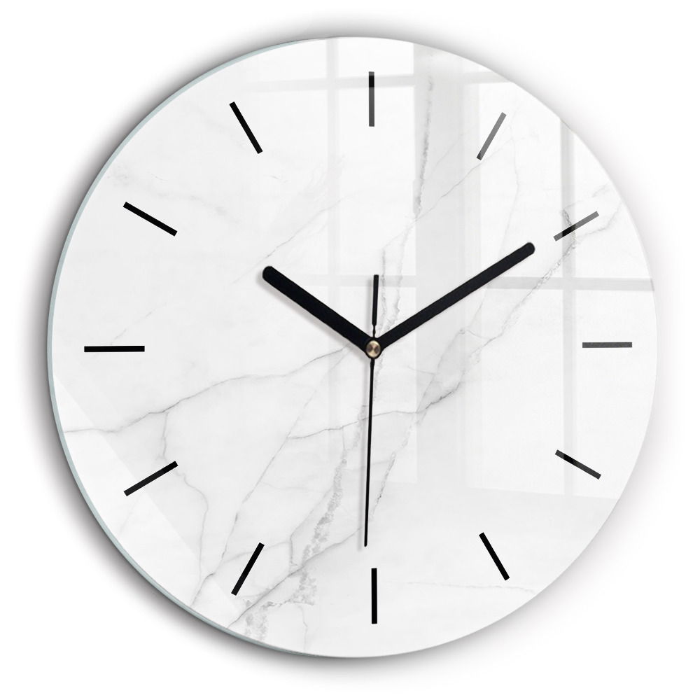 Horloge ronde en verre 60 cm Marbre décoratif