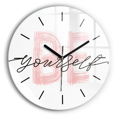 Horloge ronde en verre 60 cm Inscription 