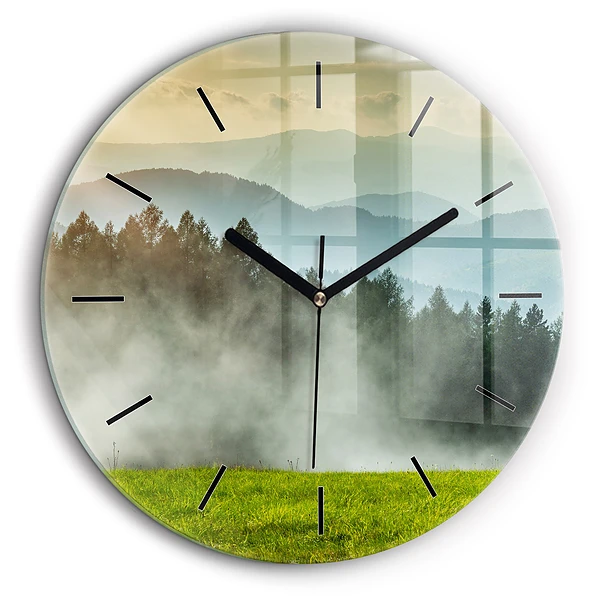 Pendule murale ronde 60 cm Paysage de montagne
