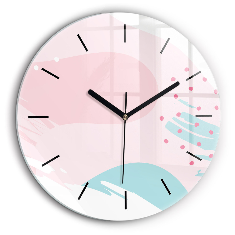 Horloge ronde en verre 60 cm Abstraction pastel