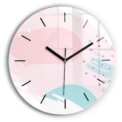 Horloge ronde en verre 60 cm Abstraction pastel