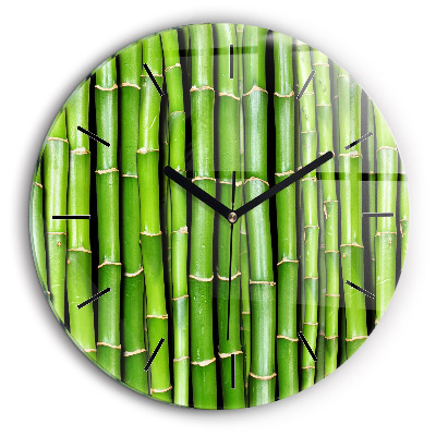 Horloge ronde en verre 60 cm Bambou asiatique
