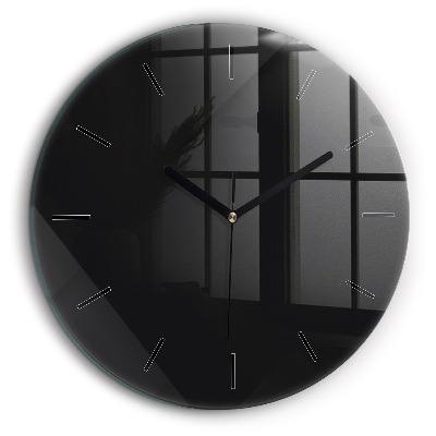 Horloge ronde en verre 60 cm Motif de mur sombre