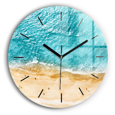 Pendule murale ronde 60 cm Personnes sur la plage