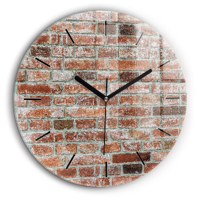 Horloge ronde en verre 60 cm Mur de briques