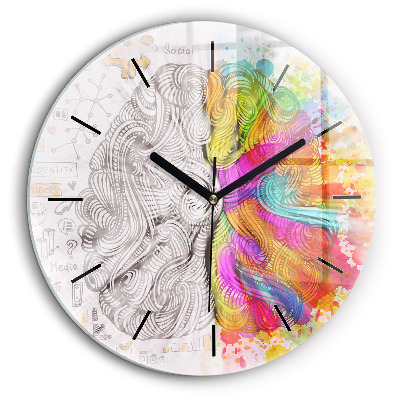 Horloge ronde 60 cm Cerveau abstrait