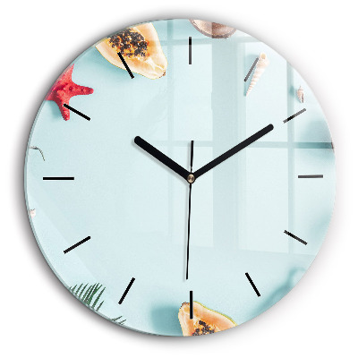 Horloge ronde murale 60 cm Composition d'été