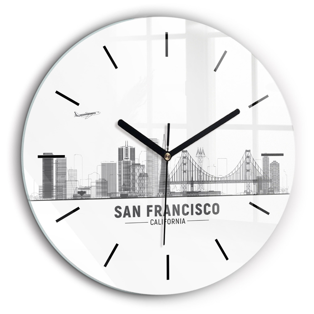 Horloge ronde 60 cm Ligne d'horizon de San Francisco