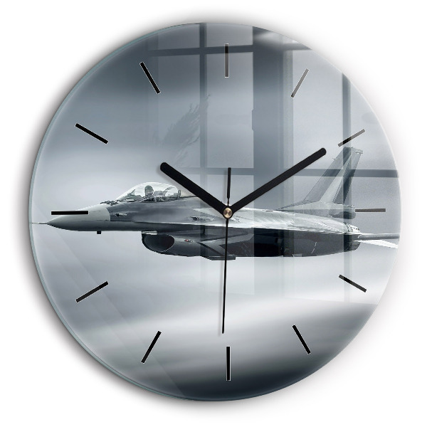 Horloge ronde murale 60 cm Avion militaire