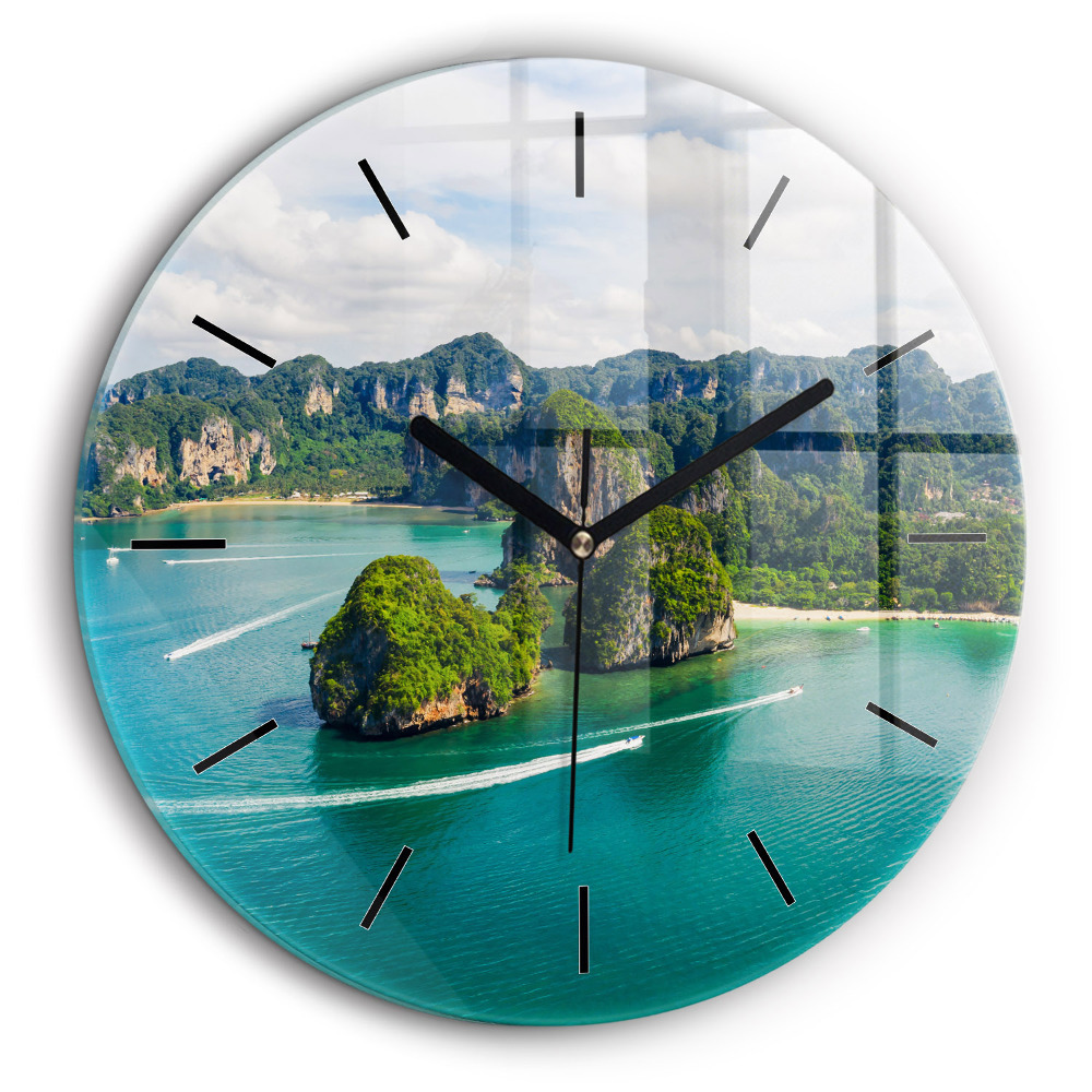 Horloge ronde en verre 60 cm Île en Thaïlande